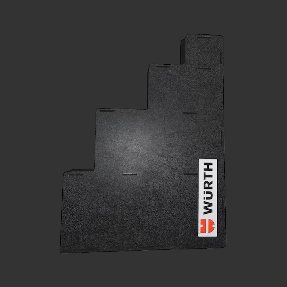 Black car mat with Wurth logo on a white background