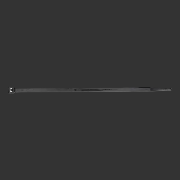 Black metal rod with a clip on a white background