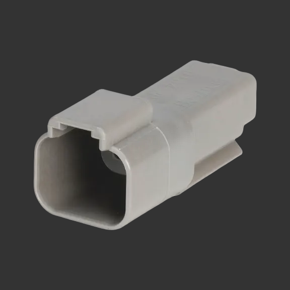 Gray plastic connector on a white background