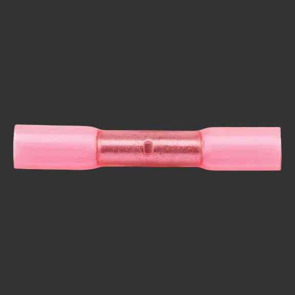 Pink electrical connector on a white background