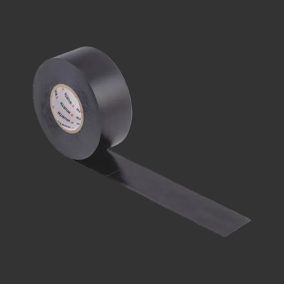 Roll of black electrical tape on a white background