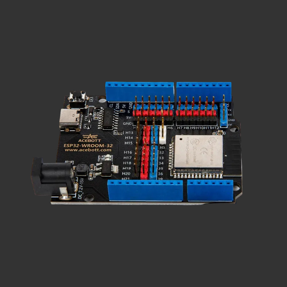 Electronic circuit board with various components on a white background