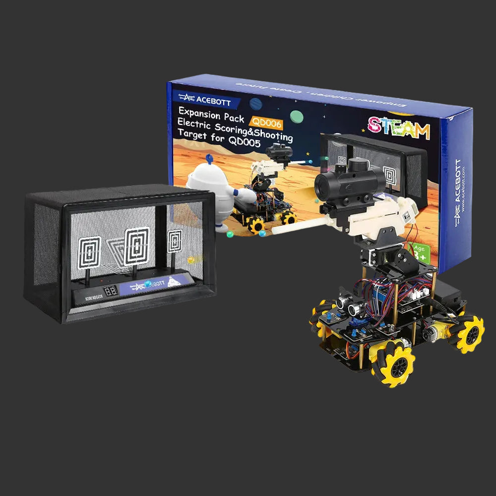Robotics kit with components and packaging featuring ACEBOTT branding.