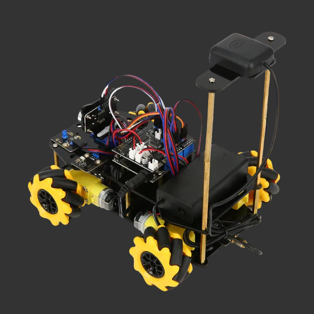 Robotic chassis with wheels and electronic components on a white background, branded 'ACEBOTT'.