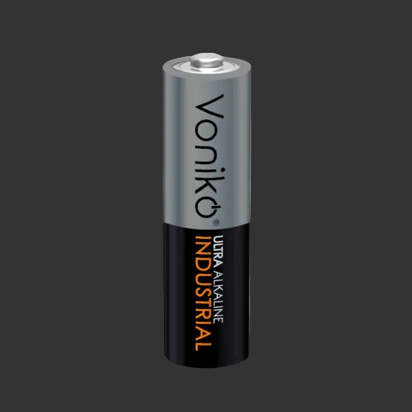 Voniko ultra alkaline industrial battery on a white background