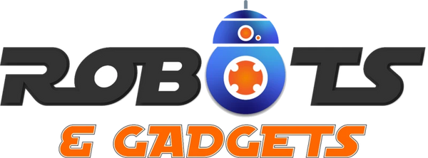 Robots and Gadgets logo — dark wordmark, for light backgrounds